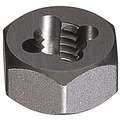 Hex Threading Die, Thread Size 3/8"-16, UNC, Solid, Outside Dia. 25/32 in