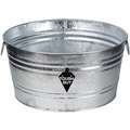 Tough Guy Utility Tub: 9 gal Bucket Capacity, Galvanized Steel, Silver