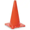 Traffic Cone: 18 in Cone Ht, Red, Polyethylene, 1.5 lb Wt