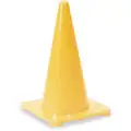 Traffic Cone, 18" Cone Height, Yellow, Polyethylene