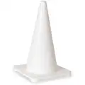 Traffic Cone: Not Approved for Roadway Use, Non-Reflective, 18 in Cone Ht, White, Non-Reflective