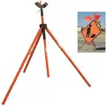 Portable Steel Tripod Sign Stand, Compatible with Rigid Signs, Not Fillable, Orange