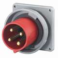 Hubbell Wiring Device-Kellems 30 Amp, 3-Phase Zytel 101 Nylon Watertight Pin and Sleeve Inlet, Red