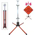 Dicke Portable Steel Sign Stand, Compatible with Rigid Signs, Not Fillable, Orange