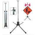 Portable Aluminum Sign Stand, Compatible with Roll-Up Signs, Not Fillable, Orange