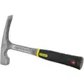 Stanley Bricklayer Hammer: 11 in Overall L, Steel Handle, Perpendicular, 1 in Face Dia, 4 5/8 in Blade Lg