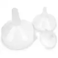 Westward 3-Pc. Funnel Set: Plastic, 91 fl oz. Fluid Capacity, 3 7/8 in_5 3/4 in_7 3/4 in Overall Dia, Clear