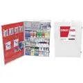 First Aid Kit, Cabinet, Metal Case Material, General Purpose, 150 People Served Per Kit