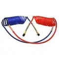 Grote Coiled Nylon Air Brake Assembly, 15 ft. L with 40" Lead, Red/Blue