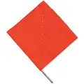 Handheld Warning Flag, Fluorescent Orange, Square, 18" x 18"