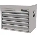 Westward Heavy Duty Top Chest with 5 Drawers; 17-5/8" D x 20-3/4" H x 26-1/4" W, Silver