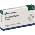 Sting Relief Swabs, Swab, Box, Wrapped Packets, 2-1/8", PK 10