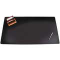 Artistic Desk Pad: Black, Leatherette Vinyl, 1 1/4 in H, 38 in W, 24 in Dp