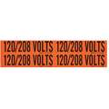 Brady 4-1/2" x 1-1/8" Self-Stick Vinyl Conduit and Voltage Markers, Legend: 120/208 Volts