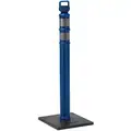 Delineator Post with Base: Portable, Blue, 45 in Overall Ht, Grabber Top, High-Intensity Prismatic