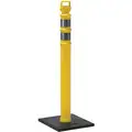 Delineator Post: Portable, Yellow, 45 in Overall Ht, Grabber Top, High-Intensity Prismatic, Nestable