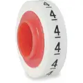 Wire Marker Tape Refill: 4, Black on White, 576 Labels, -40 Degrees  to 250 Degrees F