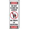 Accuform Reinforced Vinyl Danger Do Not Climb On Ladder/Peligro No Trepe La Escalera Ladder Shield Wrap