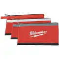 3-Pocket Cotton Canvas General Purpose Tool Bag, 8"H x 12-1/2"W x 1/4"D, Red