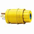 Hubbell Wiring Device-Kellems 15A General Grade Watertight Straight Blade Plug, Yellow; NEMA Configuration: 5-15P