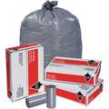Tough Guy Trash Bags: 33 gal Capacity, 33 in Wd, 39 in Ht, 1 mil Thick, Gray, Coreless Roll, 200 PK