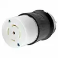 Hubbell Wiring Device-Kellems 30 Amp Industrial Grade Locking Connector, L21-30R NEMA Configuration, Black/White