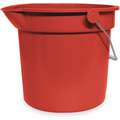 Tough Guy Pail: 2 1/2 gal Bucket Capacity, Plastic, Red
