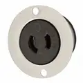Hubbell Wiring Device-Kellems Midget Locking Flanged Receptacle, 120V AC Voltage, 15 A Amps, NEMA Configuration: ML-1R