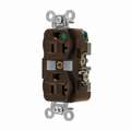 Hubbell Wiring Device-Kellems 20 A, Heavy Use Hospital Grade, Receptacle, Brown, No Tamper Resistant