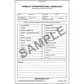 Forklift Operator Daily Checklist Carbonless