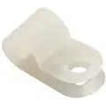 Cable Clamp: Nylon, Natural, 1/8 in Cable Clamping Dia., Cable Clamp, 25 PK