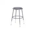 National Public Seating Round Stool with 19" to 27" Seat Height Range and 300 lb. Weight Capacity, Gray