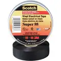 Scotch Vinyl Electrical Tape, Rubber Tape Adhesive, 8.50 mil Thick, 3/4" X 66 ft., Black, 1 EA