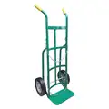 Standard Cylinder Hand Truck: 1 Cylinder Capacity, 800 lb Load Capacity, 8 in x 14 in, Chain, Dual
