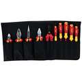 Insulated Tool Kit: Insulated, 10 Total Pcs, Tool Roll, 0 Measuring and Testing Tools