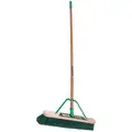 Quickie 60" Medium-Duty Push Broom for Rough and Semi-Smooth Floors; Synthetic, Green Bristles