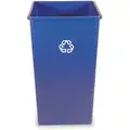 50 gal. Blue Stationary Recycling Container, Open Top