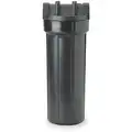 Filter Housing: 1/2 in, NPT, 8 gpm, 125 psi Max Pressure, 11 3/4 in Overall Ht, Black