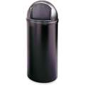 Rubbermaid Marshal 25 gal. Round Dome Top Utility Trash Can, 42"H, Black