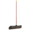 Quickie 60" Heavy-Duty Push Broom for Rough Floors; Natural, Red Bristles