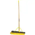 Quickie 60" Medium-Duty Push Broom for Any Surface; Synthetic, Yellow Bristles
