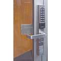 Electronic Keyless Lock, Cylindrical, Satin Chrome, 1-3/4" Door Thickness, Zinc Lock Material