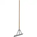 Quickie Floor Squeegee: Rubber Blade, 24 in Blade Wd, Aluminum Frame, 1-5/8 in, Single, Gray/Brown