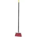 Quickie 48-1/2" Heavy-Duty Angle Broom for Rough and Semi-Smooth Floors; Synthetic, Red Bristles