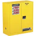 Justrite 30 gal. Flammable Cabinet, Manual Safety Cabinet Door Type, 44" Height, 43" Width, 18" Depth