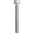 Hex Washer Screw Anchor, 3/8" Dia. x 3", Steel, Mechanically Plated Fastener Finish