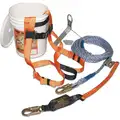 White Fall Protection Kit, 400 lb. Weight Capacity, Mating Leg Strap Buckles