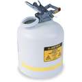 Justrite Safety Disposal Can, 5 gal., Corrosives, Flammables, Polyethylene, White