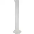 10 to 100mL Plastic Graduated Cylinder, Clear, Height: 250 mm / 9.8", 1 EA