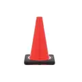 Jbc Revolution Traffic Cone: Not Approved for Roadway Use, Non-Reflective, Black Base, 12 in Cone Ht, Orange, PVC